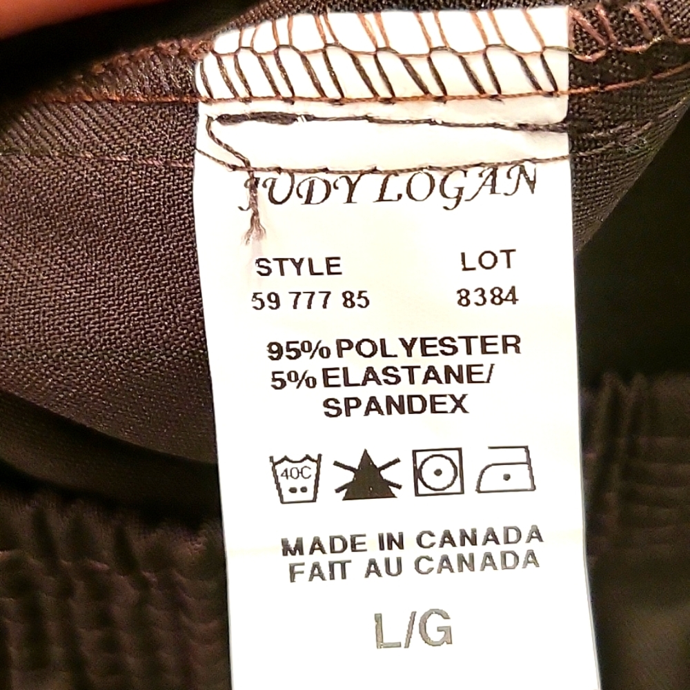 NEW Chocolate Brown Pull-On Pants, Pockets! Straight Leg, Slim Fit, PL - Picture 12 of 12